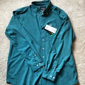 NWT Cinch Arena Flex Green Long Sleeve Button Down Shirt XL